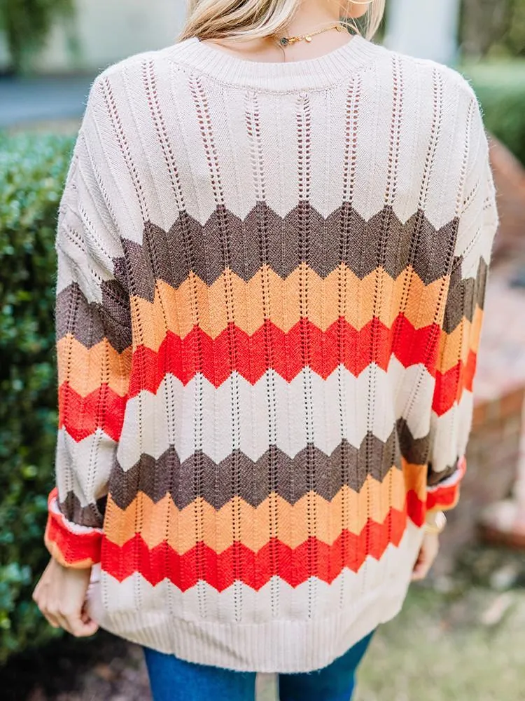 翻译0914 Zigzag Stripe Hit Color Sweater