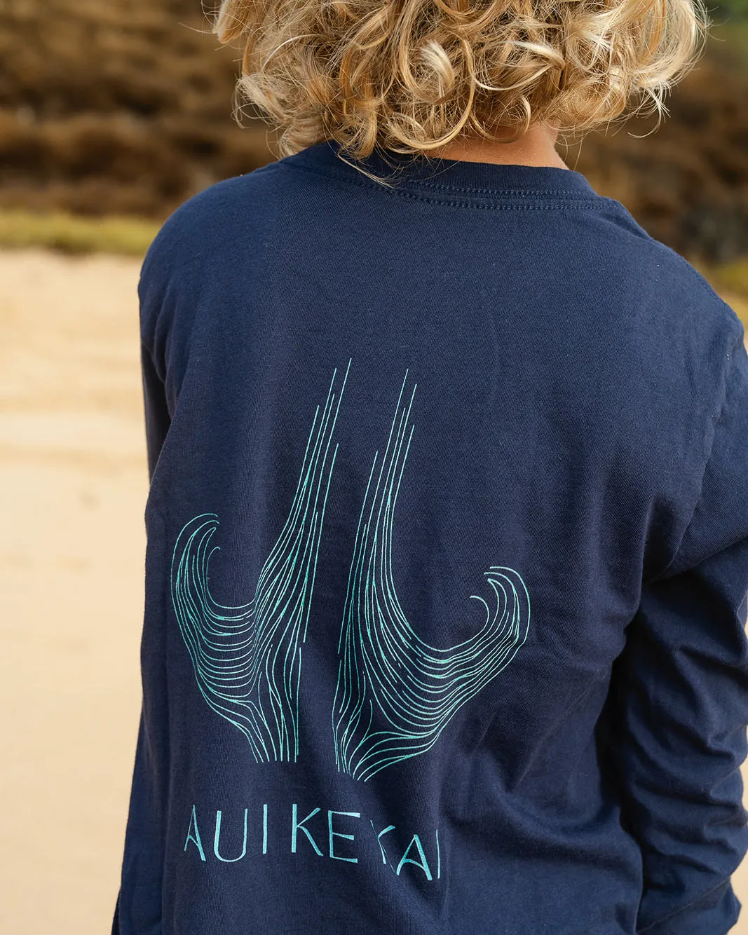 Au I Ke Kai Youth Long-Sleeve Shirt | 100% Plastic-Free, Soft Cotton, Youth Sizes SL