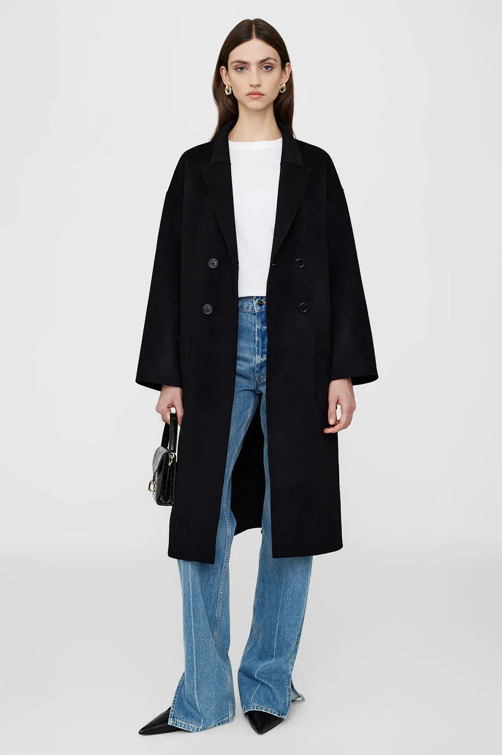 Dylan Coat Black Cashmere Blend
