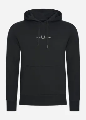 Embroidered hooded sweatshirt - black