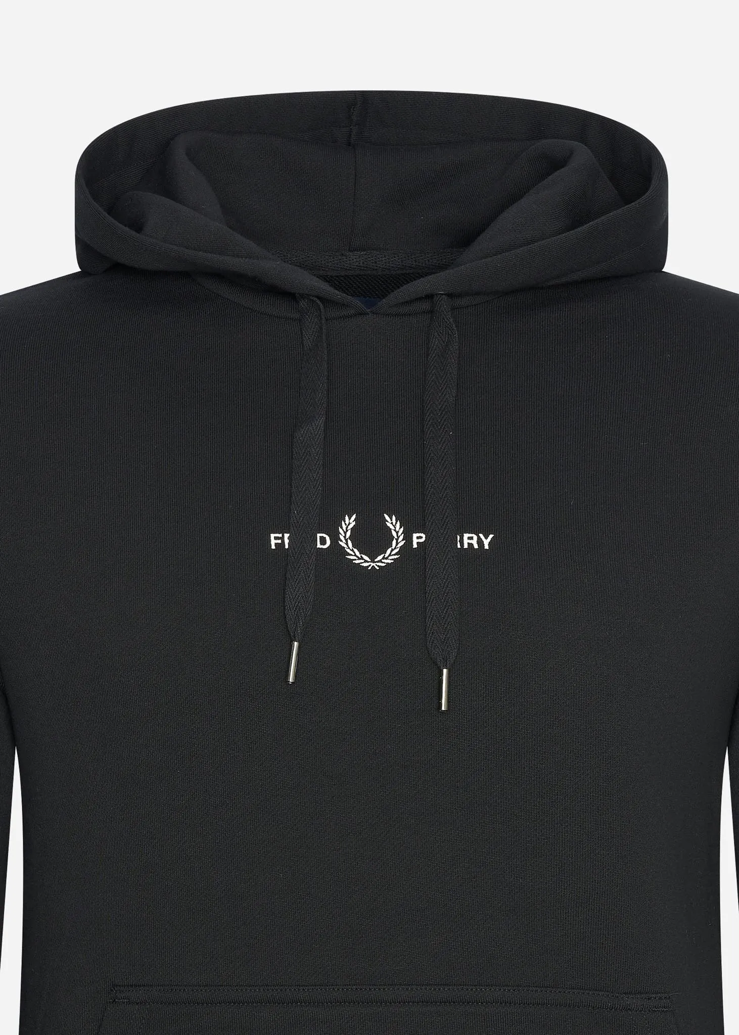 Embroidered hooded sweatshirt - black