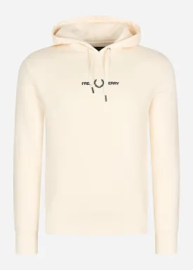 Embroidered hooded sweatshirt - ecru