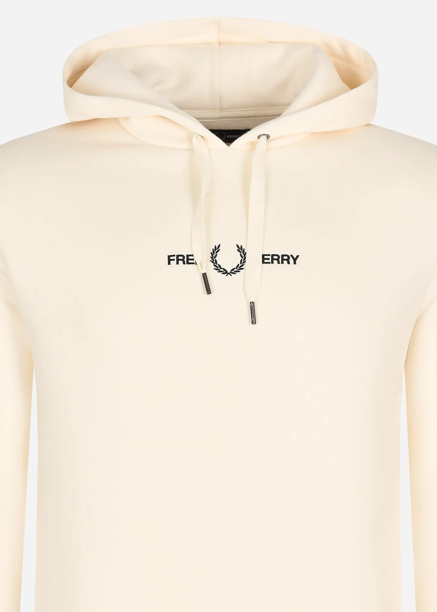Embroidered hooded sweatshirt - ecru