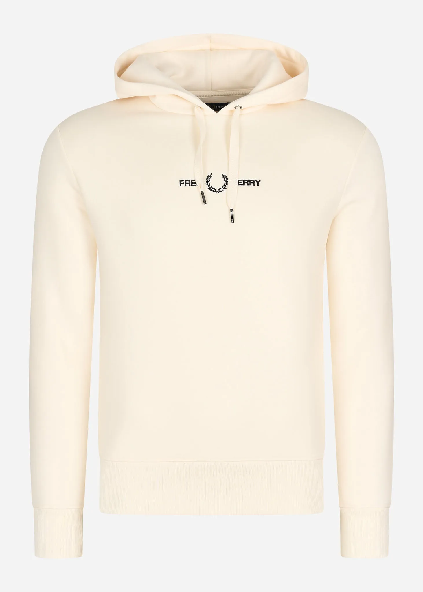 Embroidered hooded sweatshirt - ecru