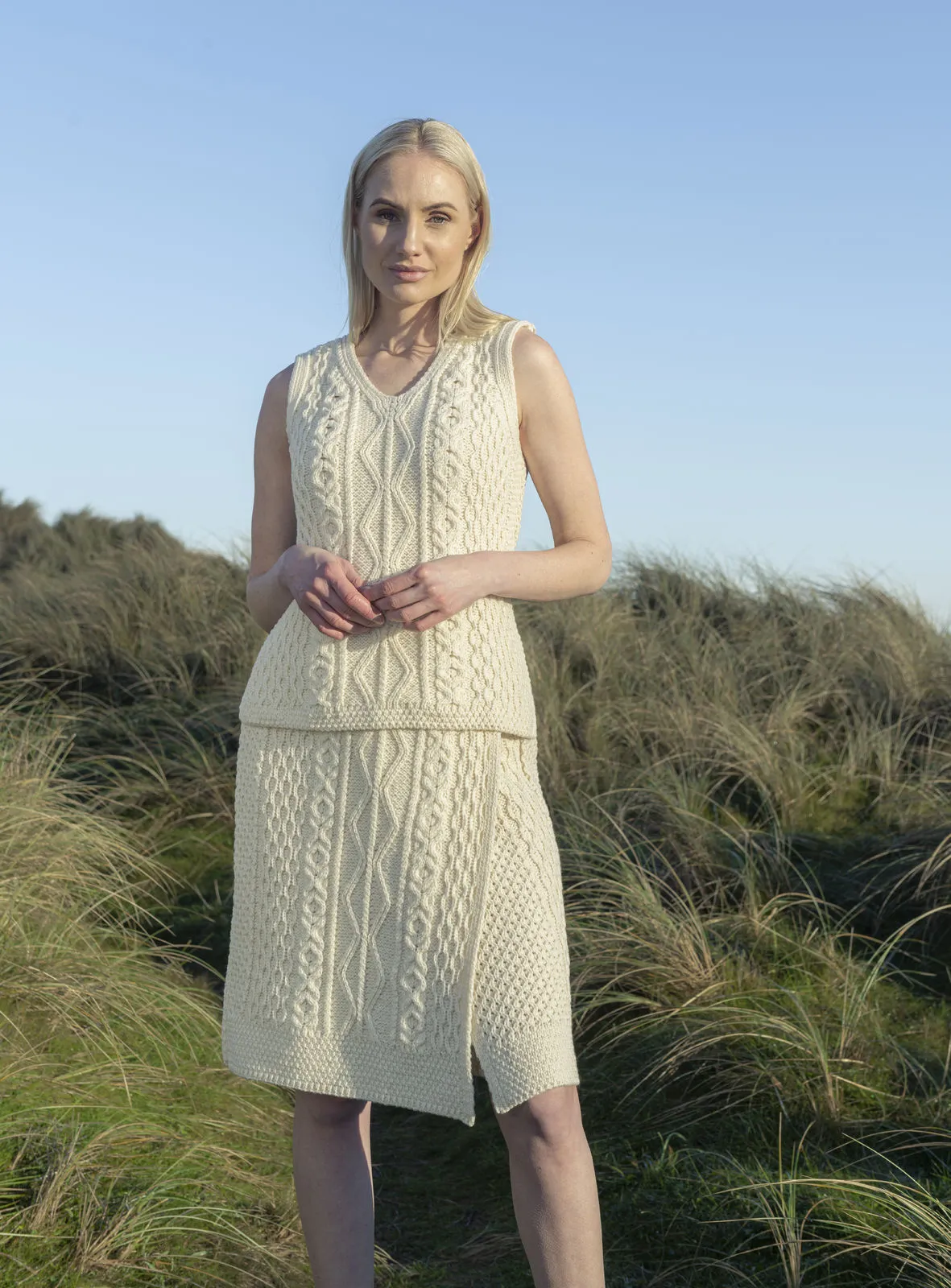 Ladies Merino Wool Slipover By Aran Mills