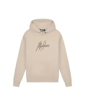Malelions Men Striped Signature Hoodie | Beige