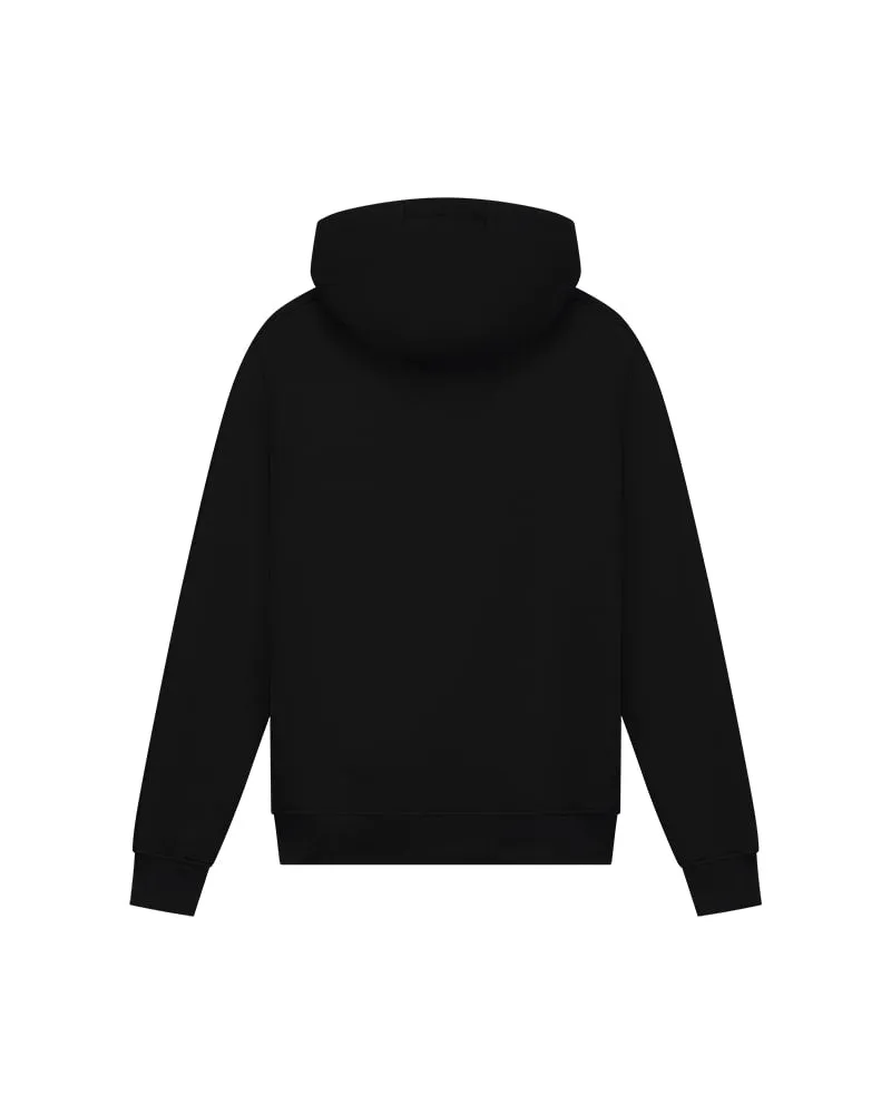 Malelions Men Striped Signature Hoodie | Black/Blue Slate