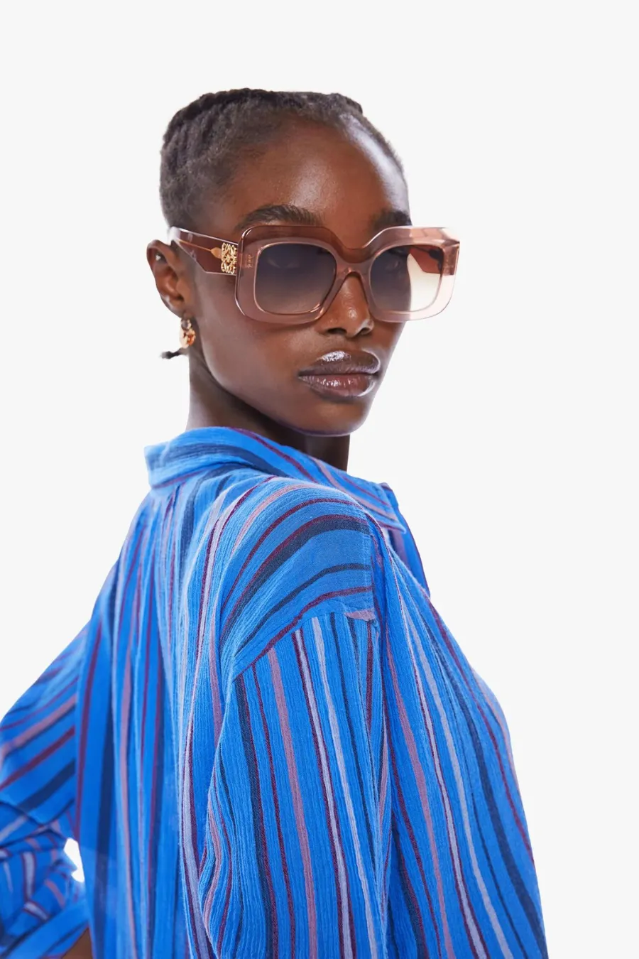 The Get Down Button Down Blue Multi Stripe