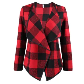 Women's Coats - Fashion Plaid Wool Warm Jacket Stylish Wool Coats